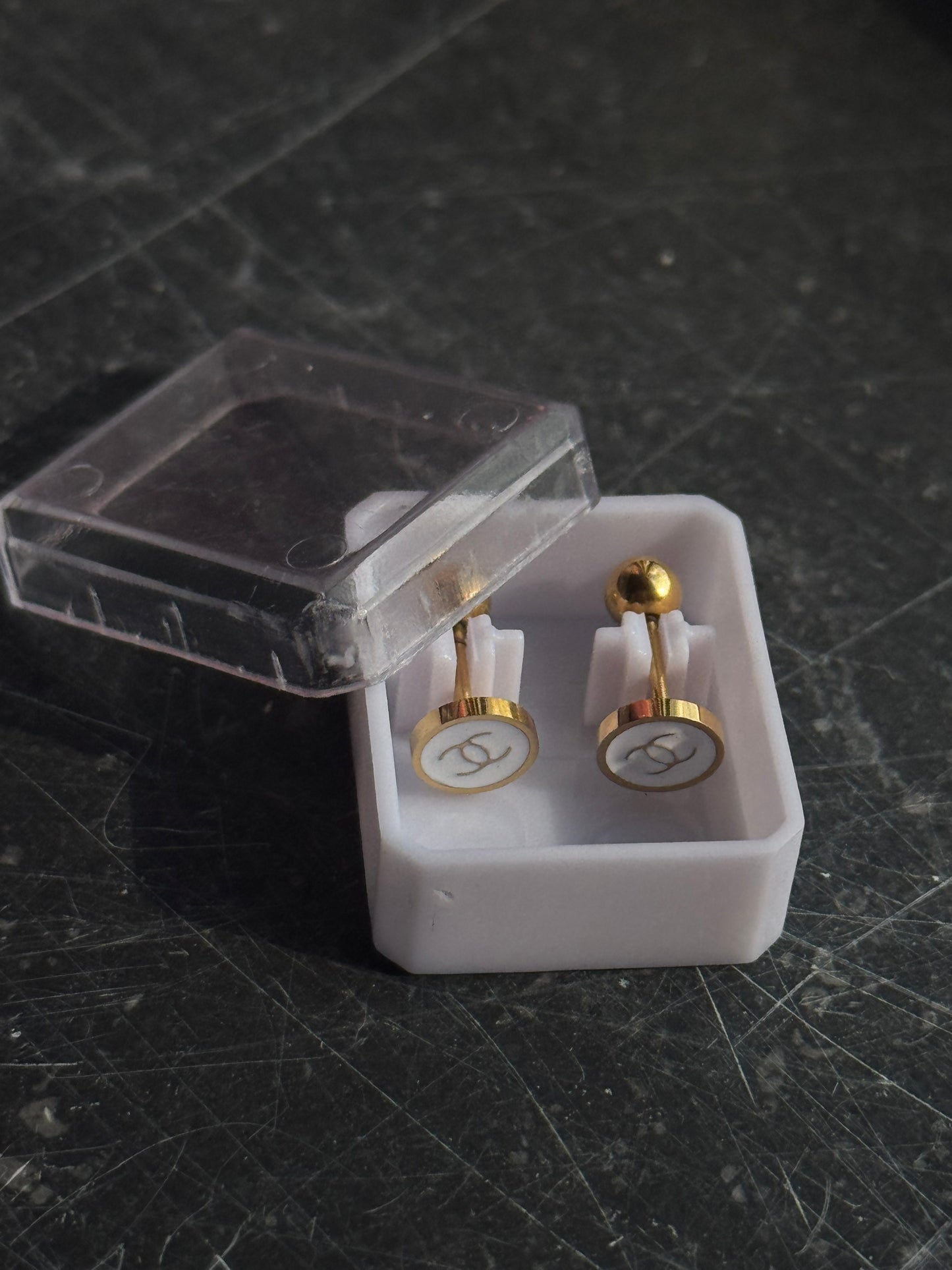 CC earings White