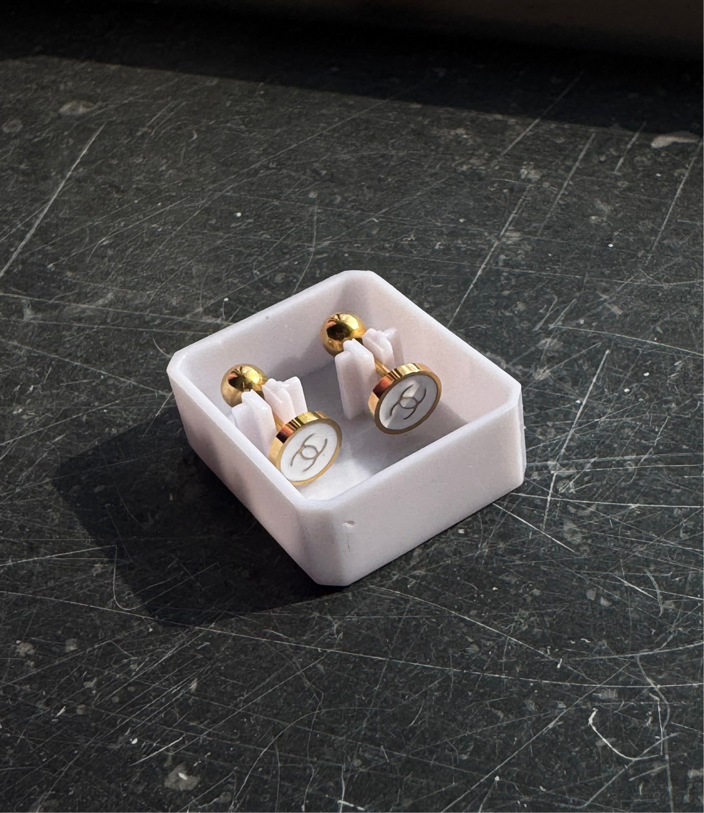 CC earings White
