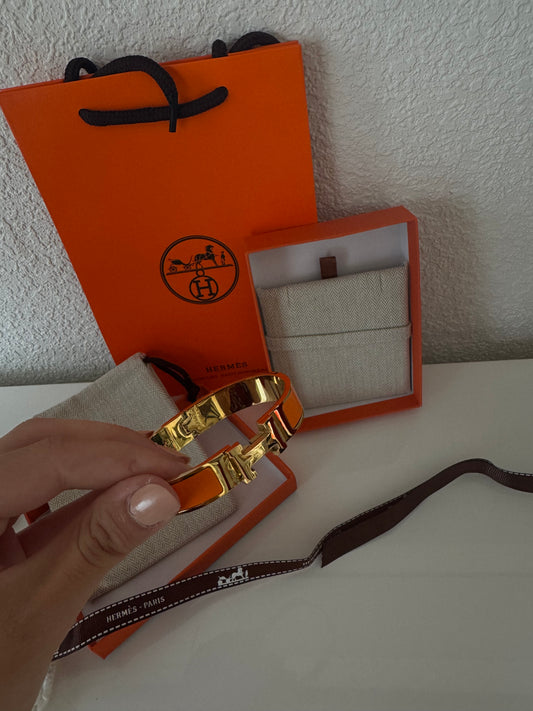 H Bracelet Orange met Doos en Zakje