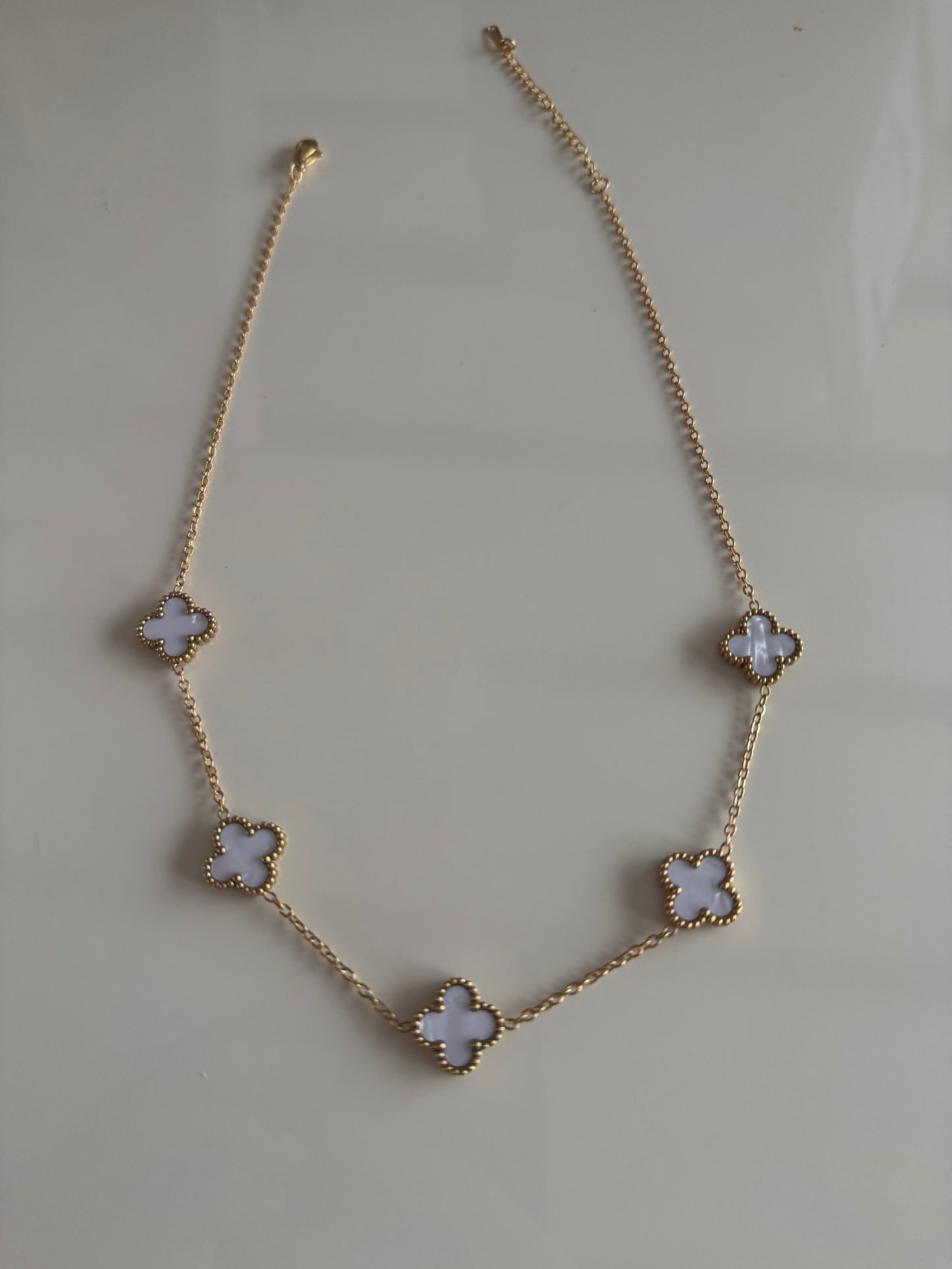 White clovet necklace