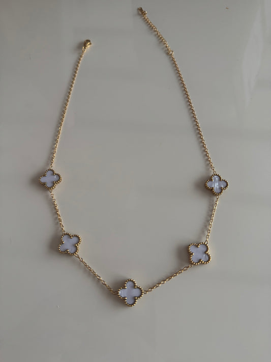White clovet necklace
